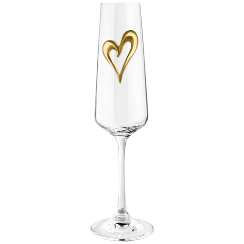 Подарочный набор из 2 бокалов для шампанского "Сердца" в картонной коробке