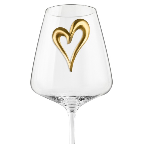 Подарочный набор из 2 бокалов для вина "Сердца" в картонной коробке